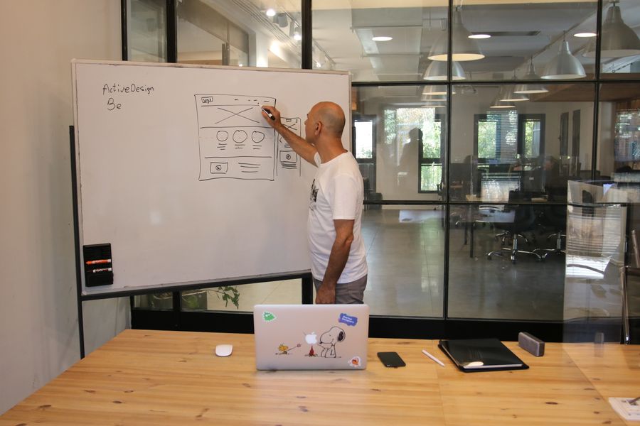 Creative team producing social media content together